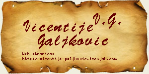 Vićentije Galjković vizit kartica